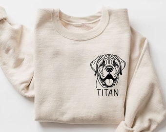 Custom English Mastiff Sweatshirt | Mastiff Dog Lover Gift | Mastiff Mom Sweater | Mastiff Sweatshirt | Mastiff Lover Gift | Custom Dog Name