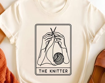 Creative Knitter T-Shirt | Yarn Lover Tarot Tee | Knitting Shirt | Knitting Lover | Stylish Knitter Gift | Funny Knitting T-Shirt