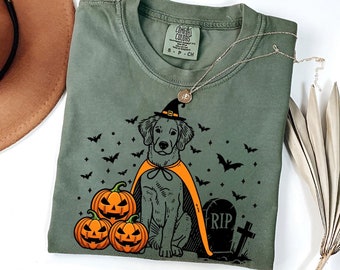 Brittany Halloween-tröja | Spöklik spaniel-häxa-t-shirt | Pumpa-Brittany hundtröja | Rolig Halloween-gåva för hundälskare | Höst-Brittany-tröja