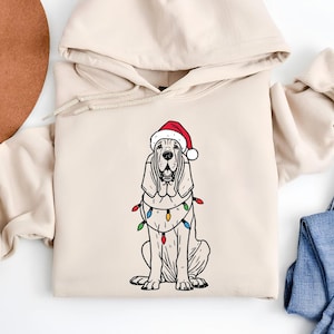 Bloodhound Christmas Hoodie | Bloodhound Mom Gift | Dog Lover Xmas Hoodie | Cute Bloodhound | Dog Holiday Hoodie | Bloodhound Lover Gift