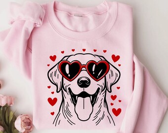 Labrador Retriever Valentine Sweatshirt | Lab Dog Sweatshirt | Labrador Mom Shirt | Labrador Sweatshirt | Valentine's Day Labrador Sweater