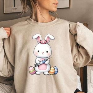 Nurse Bunny Sweatshirt | Easter Bunny Nurse Sweater | Healthcare Easter Shirt | Nurse Sweater | Spring Nurse Sweater | Easter Nurse Gifts