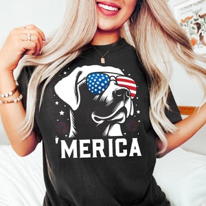 Patriot Boxer Dog T-Shirt 'Merica Tee Shirt Patriot Boxer Dog T-Shirt 'Merica Tee Shirt