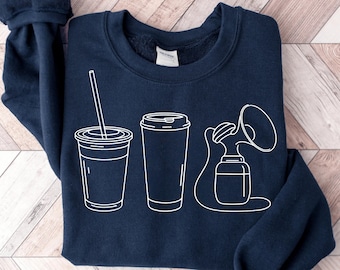 Felpa che pompa la vita della mamma / Maglione per l'amante del caffè che allatta al seno / Felpa per la nuova mamma / Felpa per tiralatte / Maternità / Regalo della vita della mamma