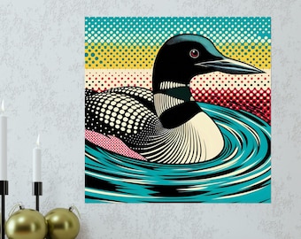 Common Loon Art Print | Loon Wall Art | Minnesota Poster | Lake House Prints | Loon Painting | Bird Painting | Common Loon Decor Poster