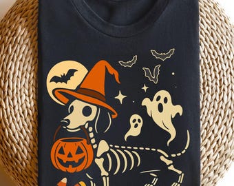 Niedliches Dackel Halloween Shirt | Dackel Hund Shirt | Doxie Mama Shirt | Kürbis Hunde Shirt | Halloween Doxie Shirt | Gruseliges Dackel Tee