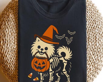 Halloween Pommern Shirt | Spooky Pommern Hunde Shirt | Fall Pom Hund Liebhaber Shirt | Spitz Mom Shirt | Halloween Pom Hunde Shirt