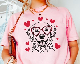 Golden Retriever Valentine Shirt | Dog Mom Love Tee | Golden Mama T-Shirt | Golden Retriever Tee | Dog Lover Gift | Golden Retriever Lover