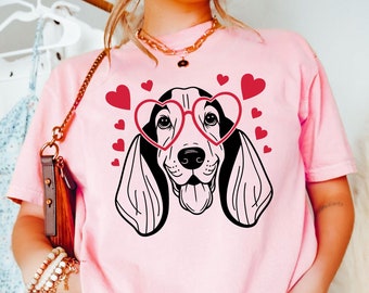 Basset Hound Valentine Shirt | Valentine's Day Dog Tee | Basset Hound Mama T-Shirt | Basset Hound Lover Tee | Basset Hound Owner Gifts