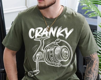 Funny Fishing T-Shirt | Cranky Fishing Shirt | Vintage Fishing Tee | Fishing Reel Shirt | Fisherman Gift | Dad Joke Tee | Fisherman Shirt