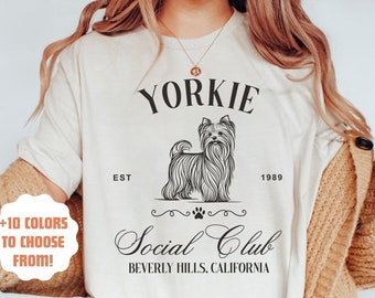 Yorkie Social Club Tee | Yorkshire Terrier Mom | Yorkie Mom Shirt | Yorkie Lover | Yorkshire Terrier Shirt | Yorkie Shirt | Yorkie Gifts
