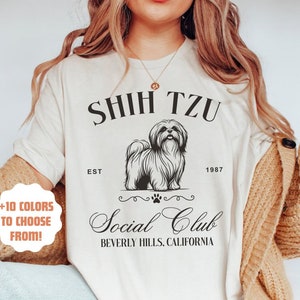 Shih Tzu Social Club T-Shirt | Shih Tzu Mom Shirt | Hundeliebhaber Shirt | Shih Tzu Besitzer T-Shirt | Shih tzu Geschenk | Shih-tzu-Liebhaber | Shih Tzu Hund Tee
