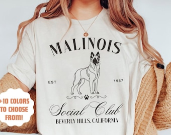 Belgian Malinois Social Club Shirt | Belgian Malinois Tee | Malinois Mom & Dad Shirt | Malinois Dog Shirt | Belgian Malinois Mom | Malinois