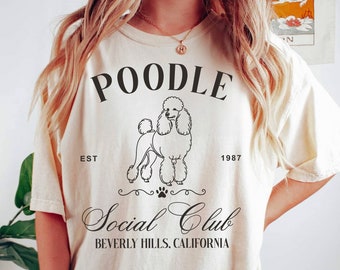 Pudel Social Club Shirt | Pudel-Liebhaber-T-Shirt | Standard Pudel Shirt | Pudel Mama Shirt | Pudel Geschenk für Mama und Papa | Pudel T-shirt