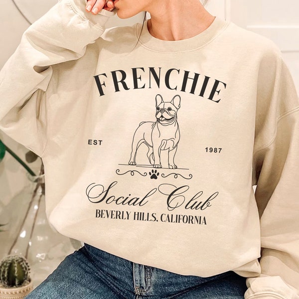 Franse Bulldog sociale club trui | Frenchie moeder Sweatshirt | Bulldog minnaar cadeau | Franse Bulldog-sweater | Frenchie minnaar geschenken