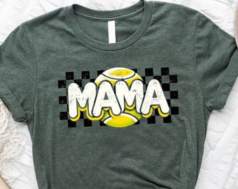 Tennis Mama Shirt | Tennis Mom Shirt | Tennis Lover Gift | Checkered Tennis Shirt | Mama Tee | Tennis Player Gift | Tennis Coach Gift