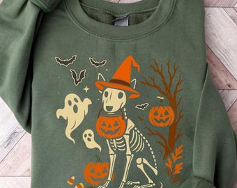 Bull Terrier Halloween Sweatshirt | Spooky Bull Terrier Dog Sweater| Halloween Dog Sweatshirt | Halloween Terrier Sweatshirt | Terrier Dog