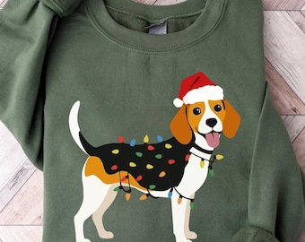 Santa Beagle Dog Christmas Sweatshirt: Holiday Pet Lover Gift