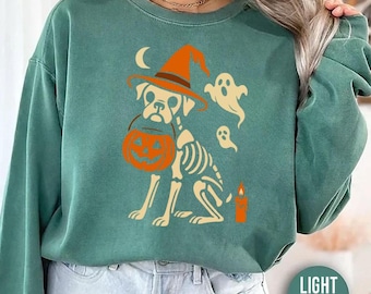 Boxer Dog Halloween Sweatshirt | Fall Boxer Dog Crewneck | Spooky Boxer Dog Pullover | Boxer Dog Lover | Halloween Boxer Dog Sweater |