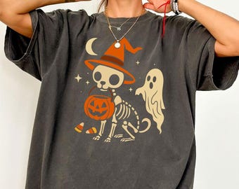 Comfort Colors Spooky Chihuahua Dog Shirt, Halloween Chihuahua Tee, Chihuahua Skeleton Dog Shirt, Halloween Dog Shirt, Chihuahua Lover Gift