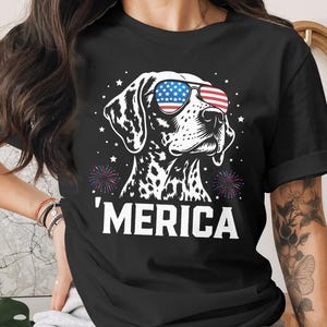 Merica gsp Dog Design, Patriotic German Shorthaired Pointer Art, 4th of July usa Flag Dog Sunglasses Graphic, American Puppy
German