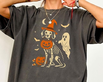 Komfortfärger Halloween Spaniel hund-T-shirt | Brittany Spaniel älskare gåva | Brittany Spaniel hösttröja | Spaniel hund mamma & pappa gåva
