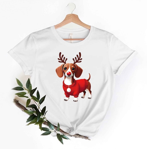 Holiday Dachshund Christmas T-Shirt, Funny Christmas Shirt, Christmas Dog Crewneck, Dachshund Mom Shirt, Dachshund Tee, Dog Owner Christmas