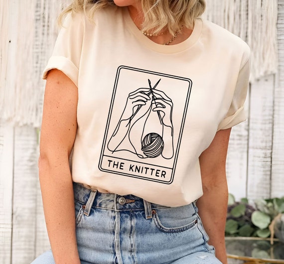 The Knitter Shirt | Tarot Card Knitting Tee | Knitters Pride T-Shirt | Knitting Lover Gift | Knitter Tarot Shirt | Funny Knitting Shirt