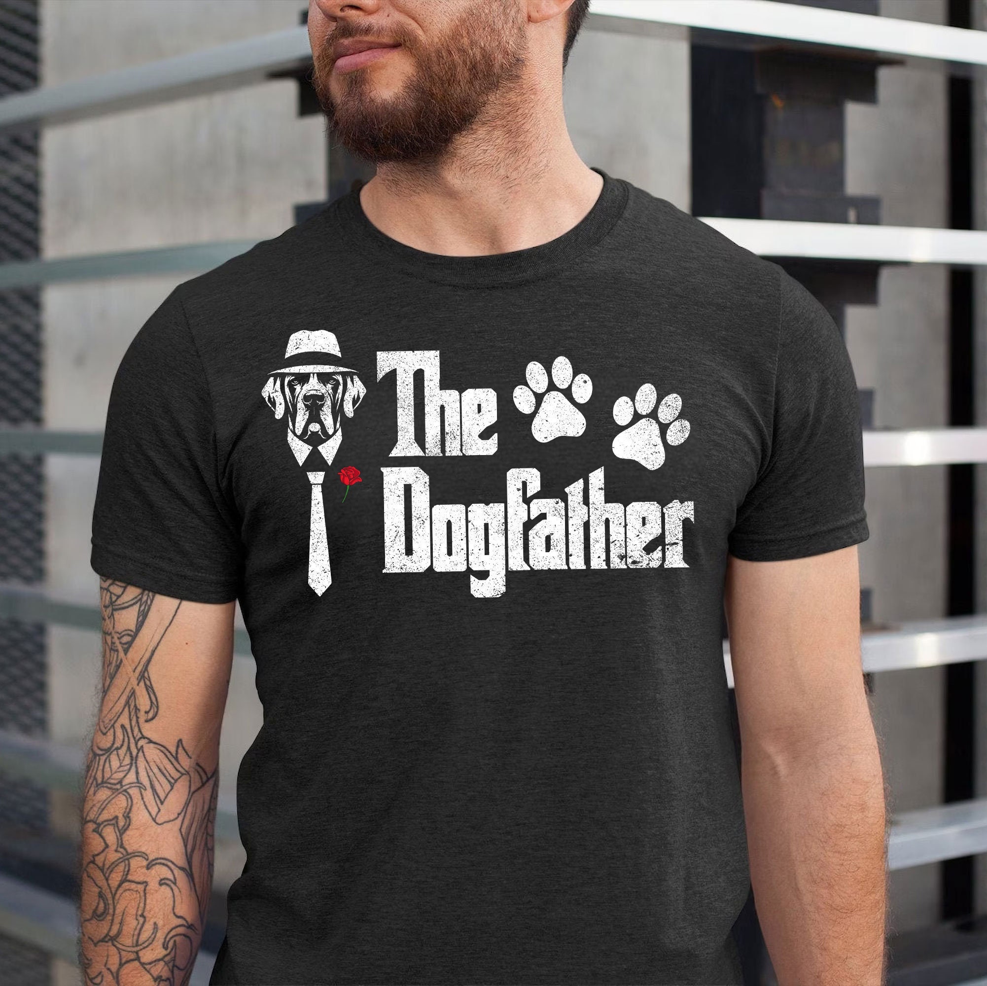 Mens The Dogfather Great Dane Dog Dad Tshirt Father's Day Gift Mens The Dogfather Great Dane Dog Dad Tshirt Father's Day Gift