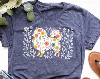 Floral Pomeranian Dog Shirt | Pomeranian Mom Shirt | Pom Dog Lover Shirt | Cute Pom Shirt | Pomeranian Gift Shirt | Xmas Pom Dog Shirt