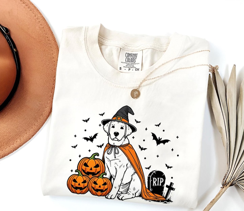 Halloween Labrador Shirt | Spooky Lab Witch T-shirt | Pumpkin Labrador ...