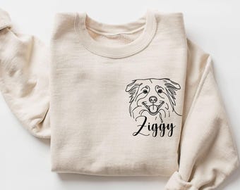 Sudadera personalizada de pastor australiano / Suéter personalizado para perro australiano / Cuello redondo australiano / Regalo para amantes de los australianos / Suéter de pastor australiano