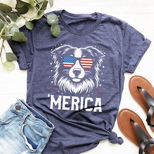 Australian Shepherd 'Merica Shirt | 4th of July Aussie Tee | Patriotic Dog Shirt | USA Flag Aussie Shirt | Aussie Lover Gift | Aussie Shirt
