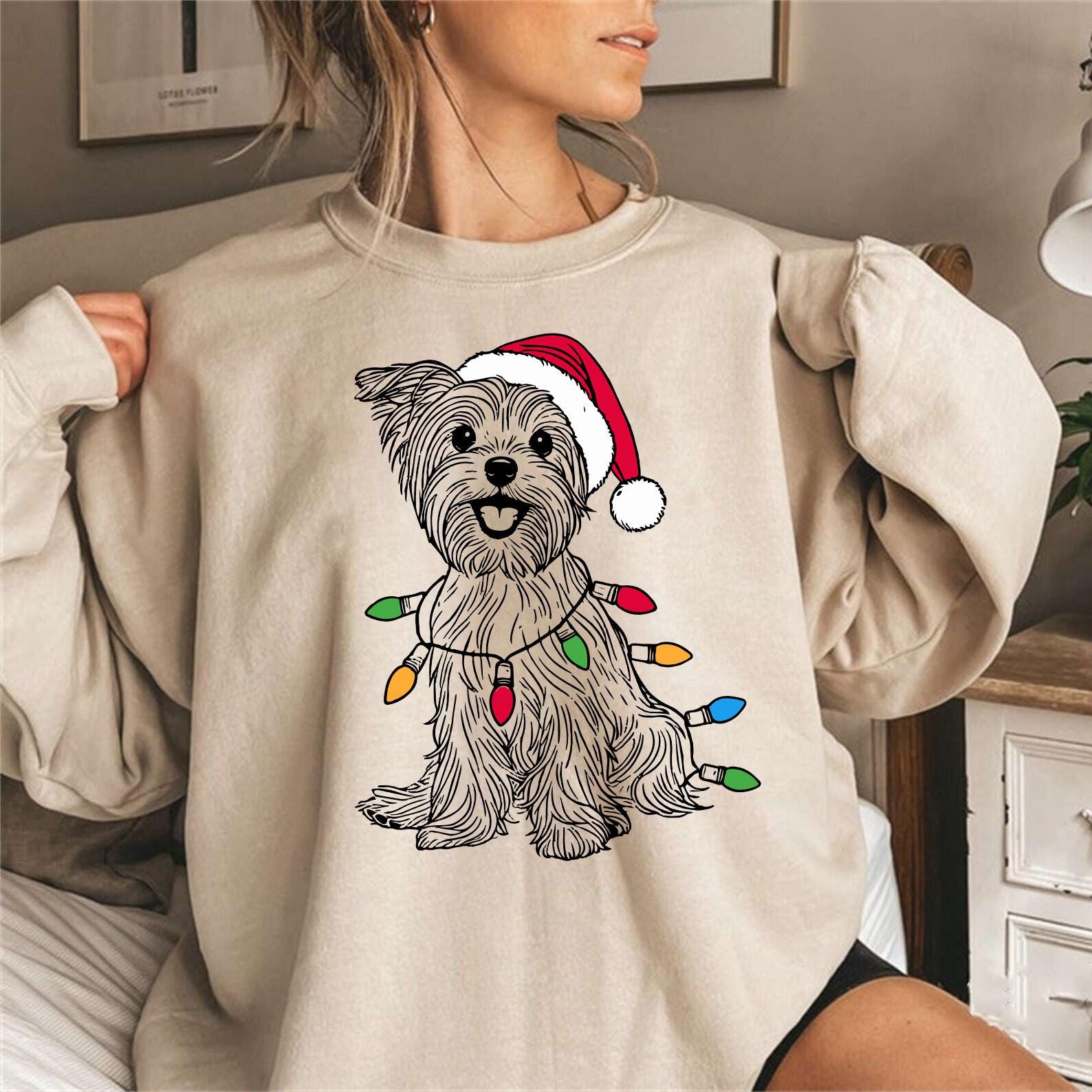 Pull De Noël Pour Chien Yorkshire - Motif Sapin, Coupe Classique, Idéal Pour Fêtes Et Photos