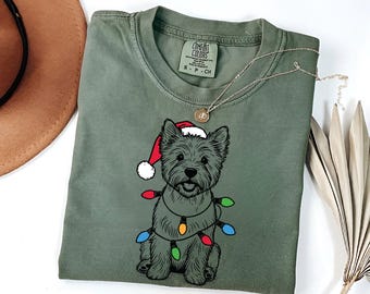 Comfort Colors Cairn Terrier Xmas Shirt | Cairn Terrier Mom Shirt | Terrier Dog Christmas Gift | Dog Lover Gift | Cairn Terrier Owner Shirt