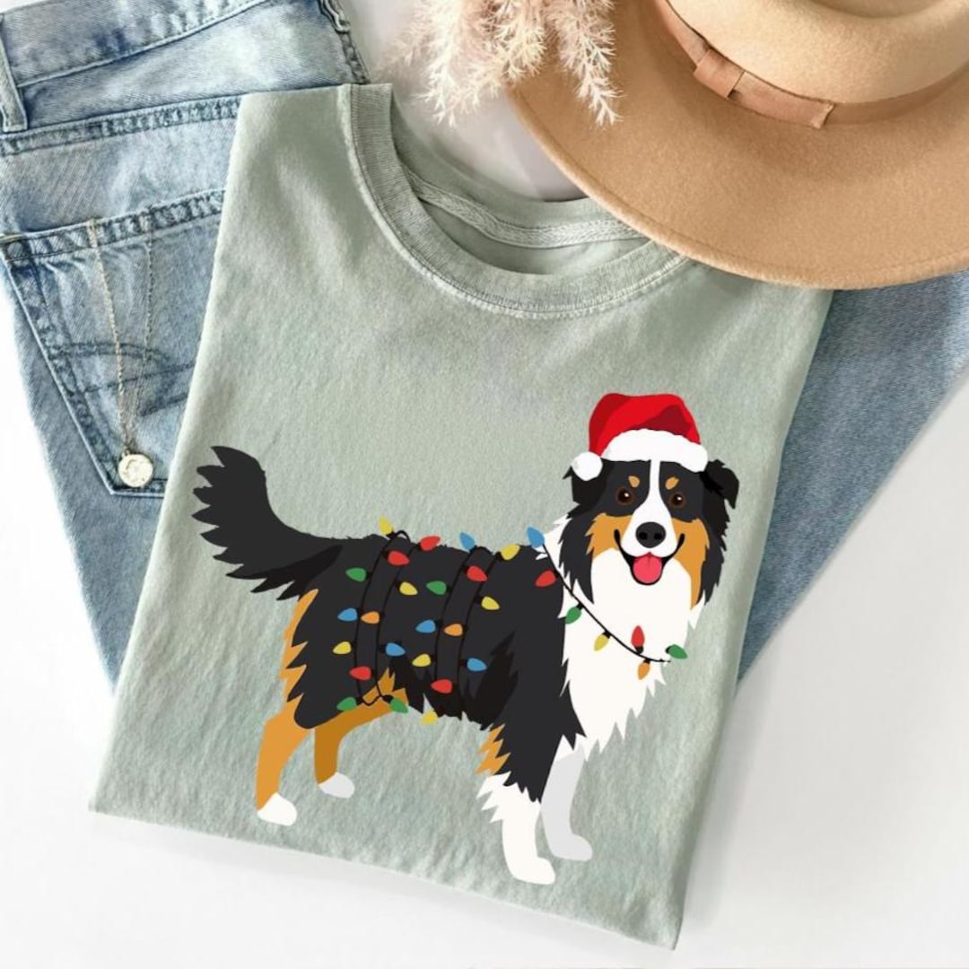 オーストラリアンシェパードのクリスマスTシャツ | オージーサンタT