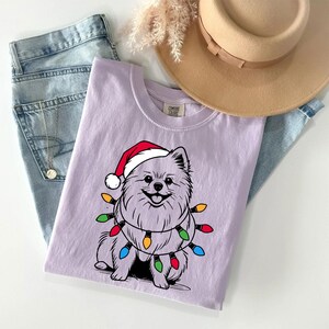 Pomeranian-tröja för jul | Hundtröja för jultomten | Festlig Pom-gåva | Pomeranian-älskare-gåva | Pomeranian-tröja för högtider | Söt Pomeranian-tröja bild 5