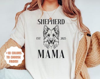 Schäfer T-shirt, schäfer mamma, personlig herdeskjorta, schäfer mamma gåva, schäferhund älskare, personlig herde T-shirt