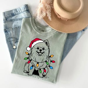 Pomeranian-tröja för jul | Hundtröja för jultomten | Festlig Pom-gåva | Pomeranian-älskare-gåva | Pomeranian-tröja för högtider | Söt Pomeranian-tröja bild 4