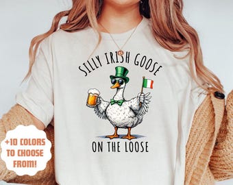 St Patricks Day fånig gås-T-shirt | Lucky Irish Tee | Rolig St Patricks Day-T-shirt | Söt meme-T-shirt | Rolig drickskjorta för presenter