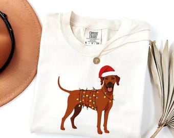 Rhodesian Ridgeback Christmas Shirt | Dog Mom Christmas Gift | Rhodesian Ridgeback Dog Lover Tee | Xmas Rhodesian Ridgeback Shirt