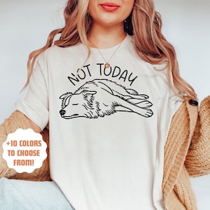 Not Today Border Collie Shirt, Funny Dog Lover Gift, Funny Dog Mom Tee, Lazy Day Collie Shirt, Cute Collie Shirt, Collie Dog Owner Gift