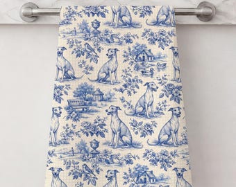 Toalla de cocina con diseño de galgo / Regalo para mamá de perro whippet / Decoración vintage de galgo