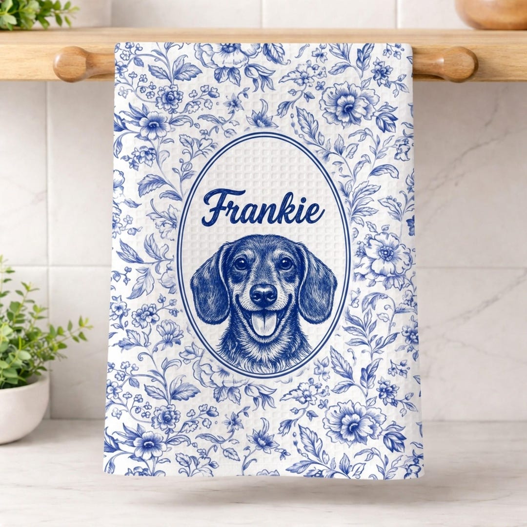 Custom Dachshund Kitchen Towel | Personalized Wiener Dog Dish Towel ...