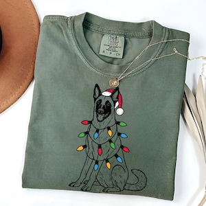 Belgisches Malinois-Weihnachtshemd | Malinois Liebhaber Geschenk | Schäferhund Mama Shirt | Hunde Weihnachtsshirt | Malinois Dad Geschenk | Malinois Frauchen Shirt