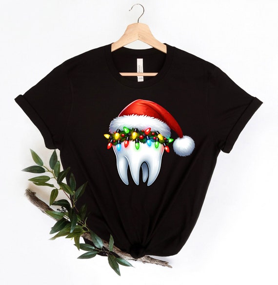 Santa's Favorite Dental Hygienist Xmas Light Hat Christmas T-Shirt Santa's Favorite Dental Hygienist Xmas Light Hat Christmas T-Shirt