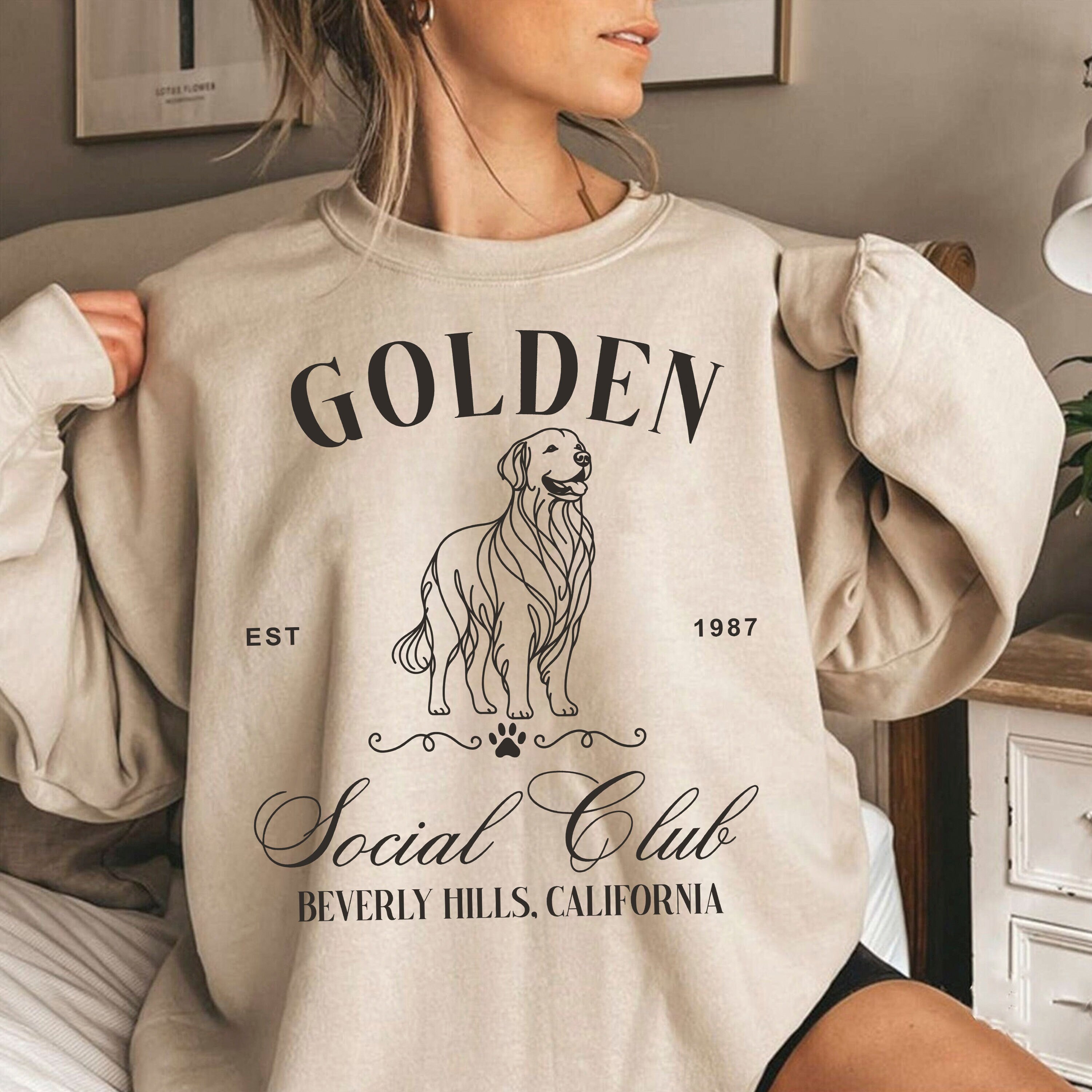 Golden Retriever Club Sweatshirt Golden Retriever Mom Golden Social Club Member Golden Retriever Sweater Golden Retriever Lover Gift Etsy
