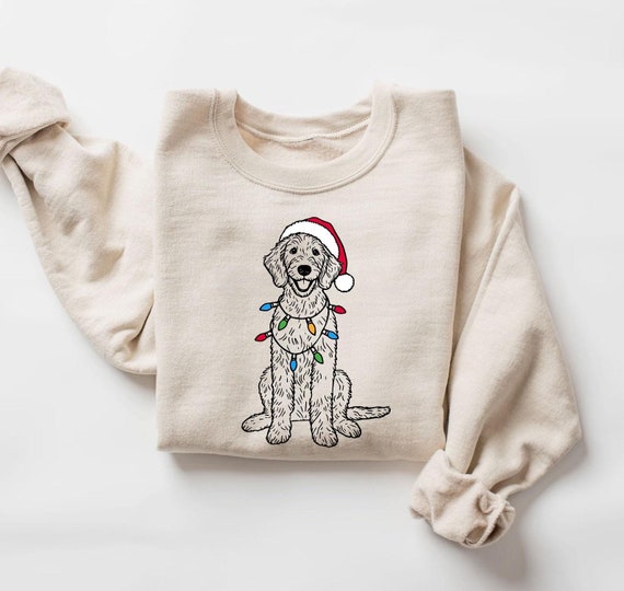 Goldendoodle Christmas Sweatshirt | Santa Goldendoodle Sweater | Goldendoodle Lover Gift | Holiday Dog Sweater | Xmas Goldendoodle Sweater