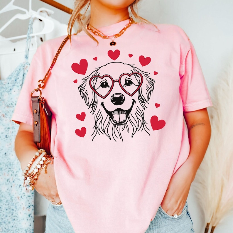 Golden Retriever Valentine Shirt | Dog Mom Love Tee | Golden Mama T ...