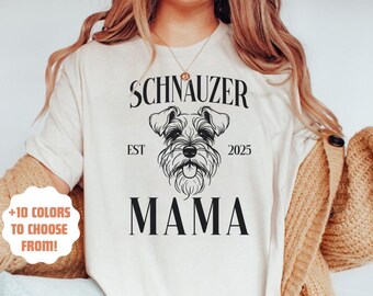 Custom Schnauzer Mama Shirt | Personalized Schnauzer Dog Mom Tee | Gift for Schnauzer Lovers | Schnauzer Mama T-Shirt | Dog Mom Gift